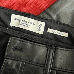 Abercrombie vegan leather straight leg pants Size 29